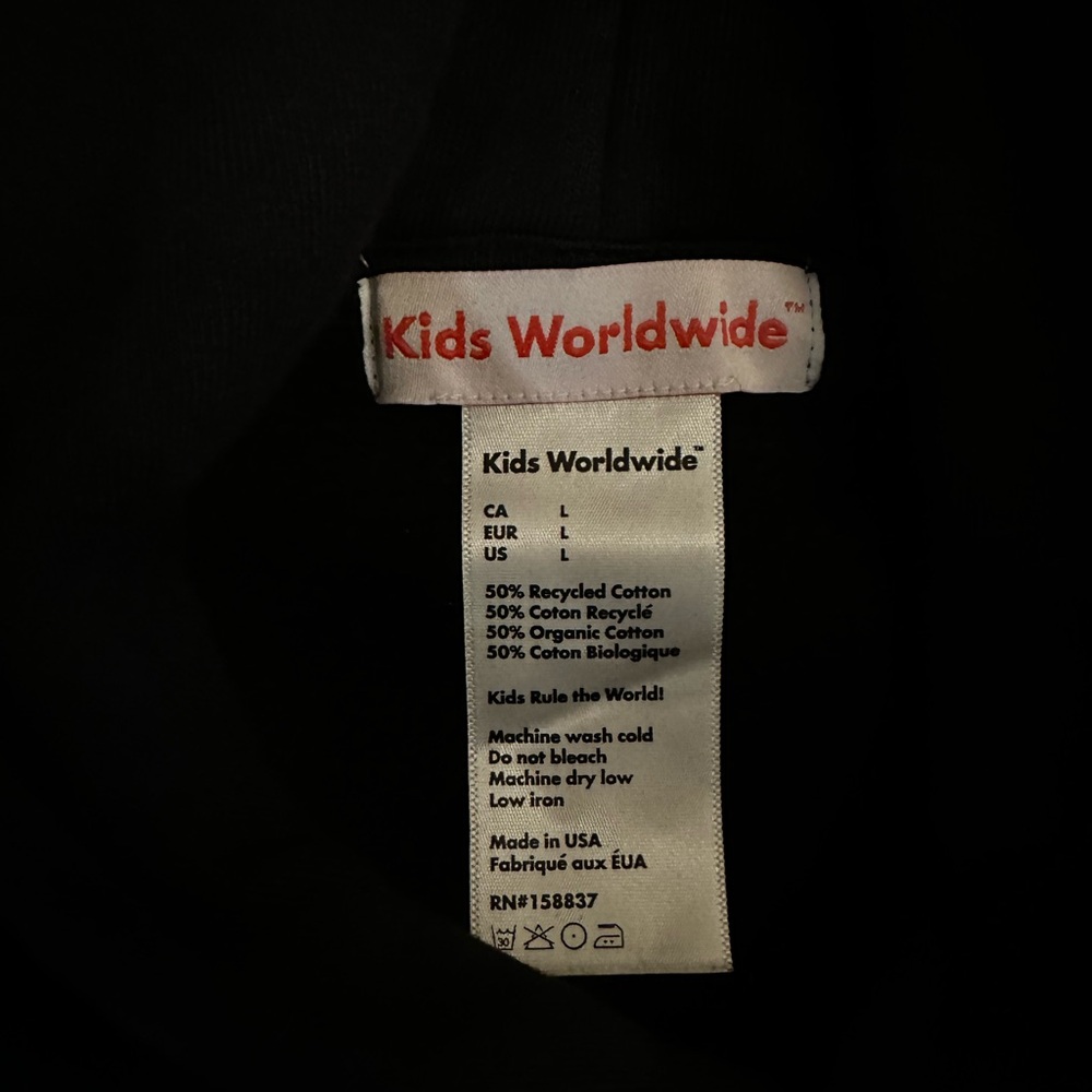 Black Hoodie with Multicolor Heart Patch - Picture 2 of 8